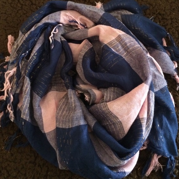Trendy pink and blue scarf