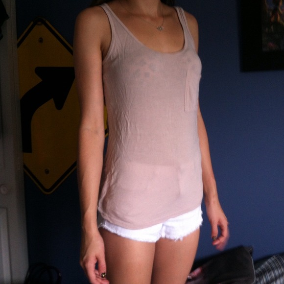 Loose pink tank with lace in the back!
