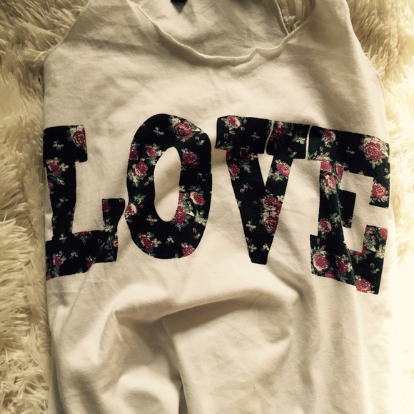 LOVE Floral Oversized Long Tank - Picture 2 of 4