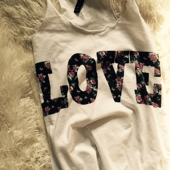 LOVE Floral Oversized Long Tank - Picture 3 of 4
