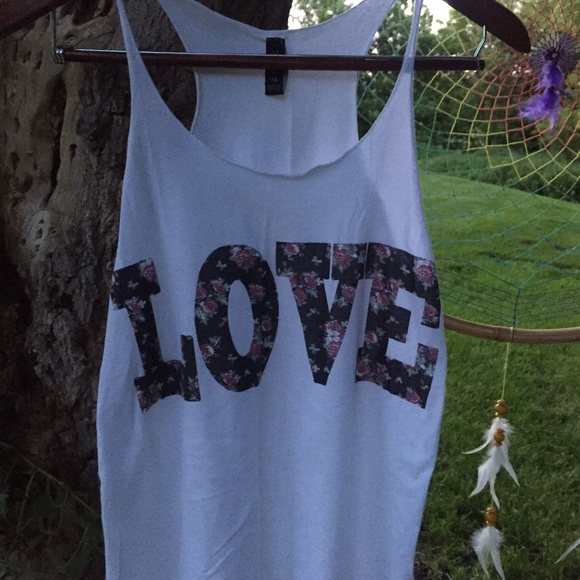 LOVE Floral Oversized Long Tank - Picture 4 of 4