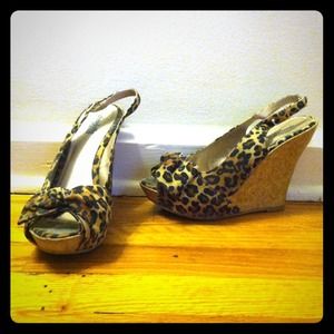 leopard wedges