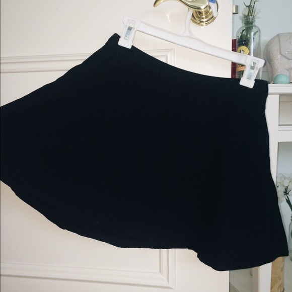 Black Denim Skater Skirt