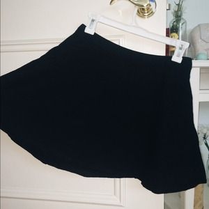 Black Denim Skater Skirt