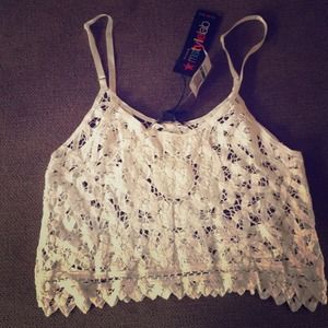 White crochet crop top