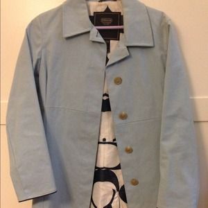 Light blue Coach rain coat