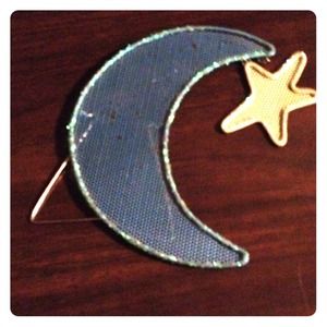 Moon and star earring holder