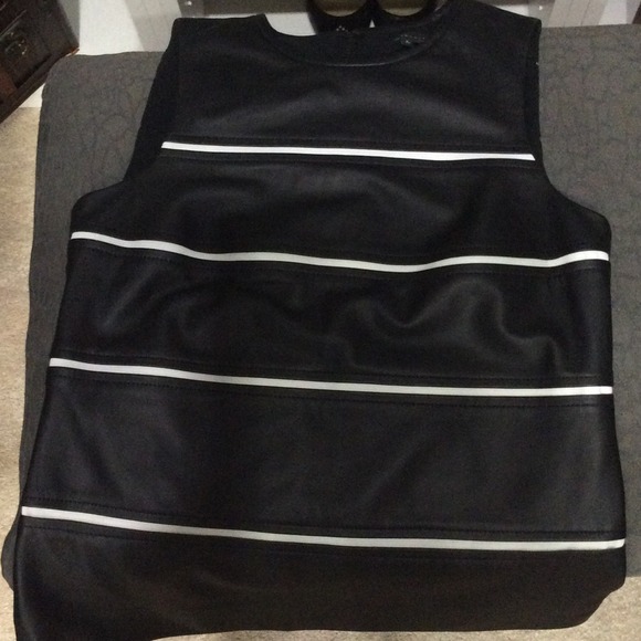 Black with white all leather top