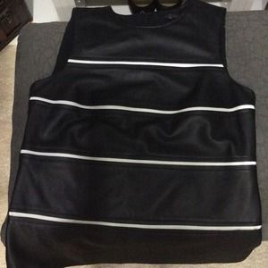 Black with white all leather top