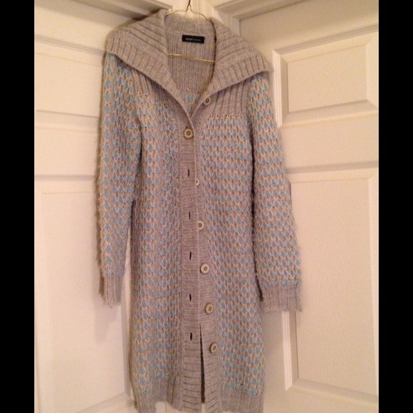 MODA International TEAL and GRAY over sweater