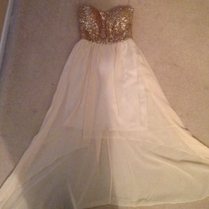 Gold High Low Dress