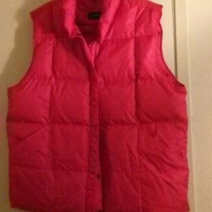 Red puff vest