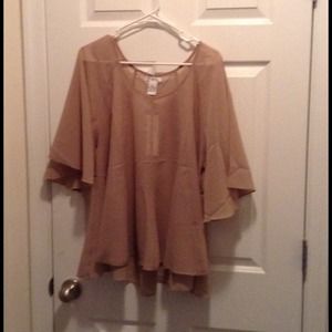 NWT Light Brown sheer flowing shirt