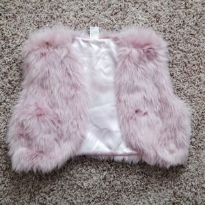 Pink, faux fur vest