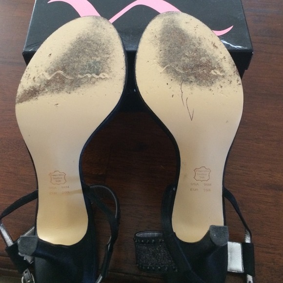 Nina Black Rhinestone Studded Heels - Picture 3 of 4