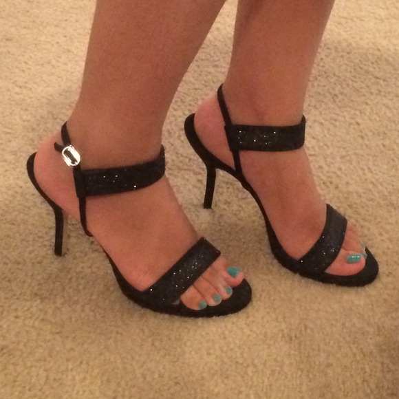 Nina Black Rhinestone Studded Heels - Picture 4 of 4