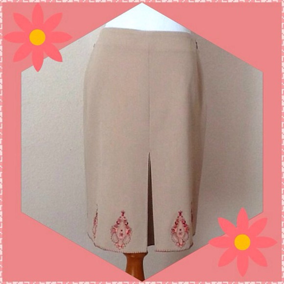 Ann Taylor Loft Embroidered Skirt