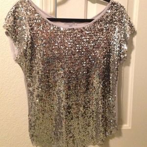 Charlotte Russe silver sequence top