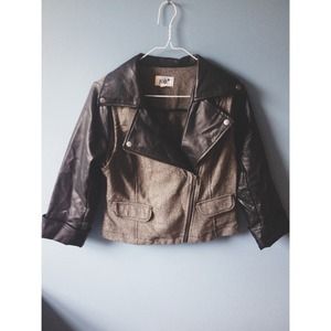 Black Leather and Gray Jacket