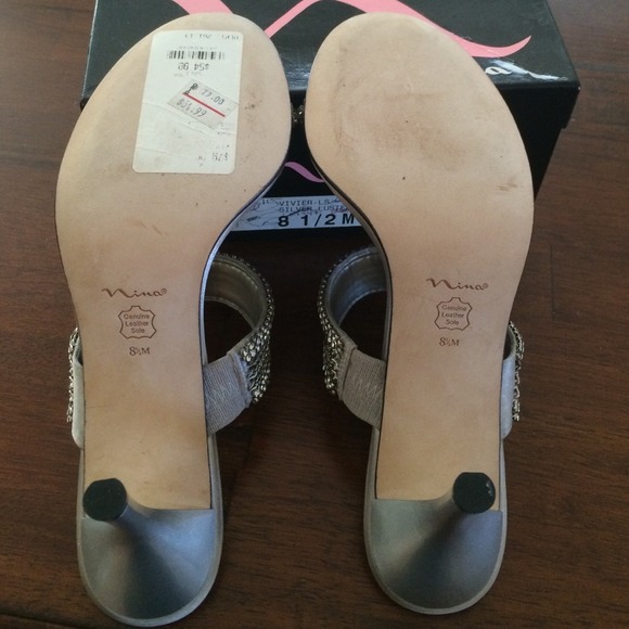Nina Silver Rhinestone Heels - Picture 3 of 3
