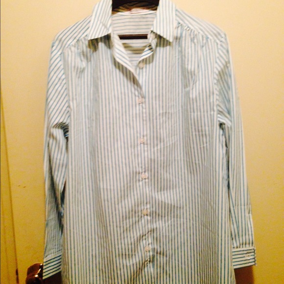 Stripe button up ladies top
