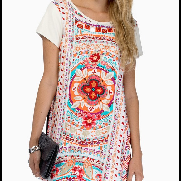 MINKPINK Kombi Love Scarf Print Tunic Tee