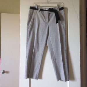 Ann Taylor LOFT black & white seersucker capris