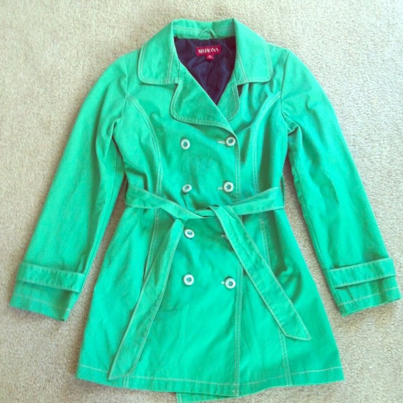 Bright Green Merona Trench Coat