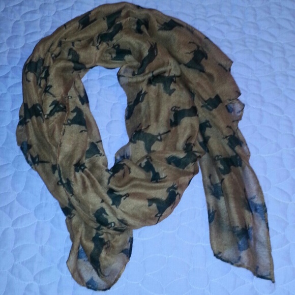 Brown horse print scarf