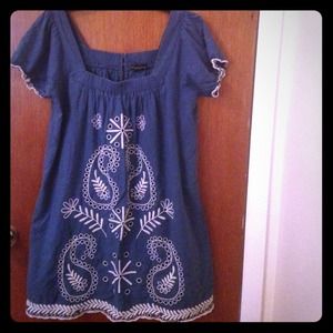 Cotton embroidered tent dress