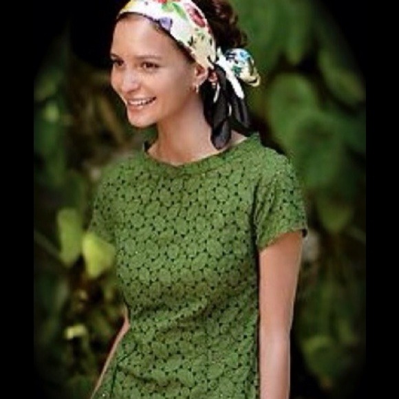 🌿Talbots Short Sleeved Leaf Print Eyelet Top🌿