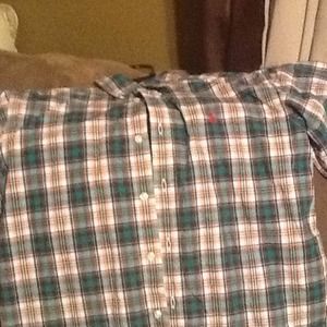 Ralph Lauren button down plaid shirt.