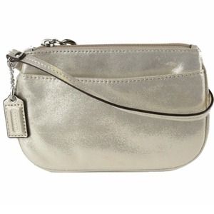 Coach Silver Gold Small Wristlet