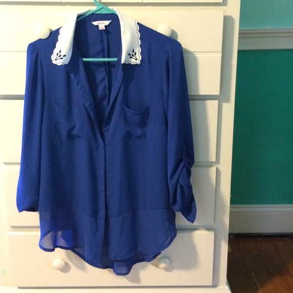 Bright blue blouse