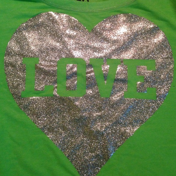 Lime green Sweater size large LOVE - Picture 2 of 3