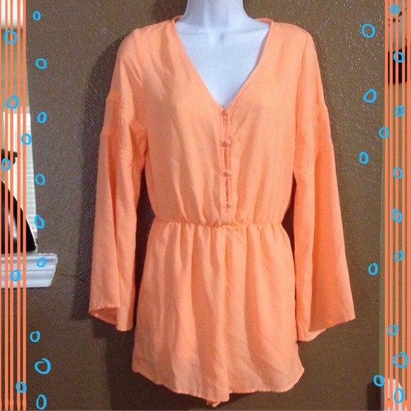 Host Pick💋Gianni Bini Bright Orange Romper💋 - Picture 4 of 4