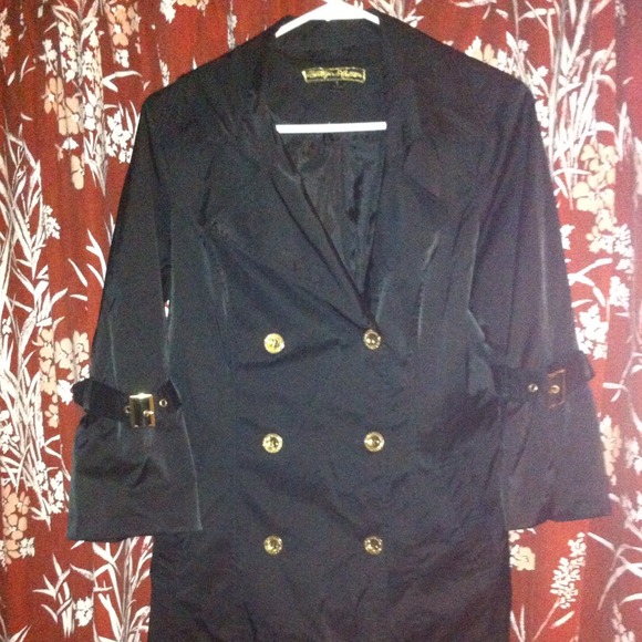 Black Water-Resistant South Pole Brand Trench Coat