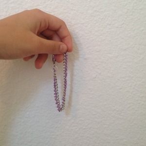 Grunge purple and silver bracelet
