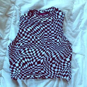 Trippy Turtleneck Crop Top
