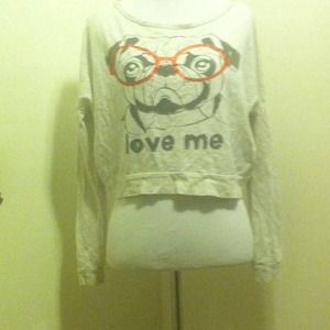 cropped sweater "love me"