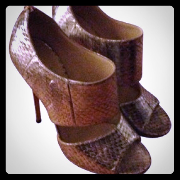 Jimmy Choo Metallic Silver Snakeskin Heels