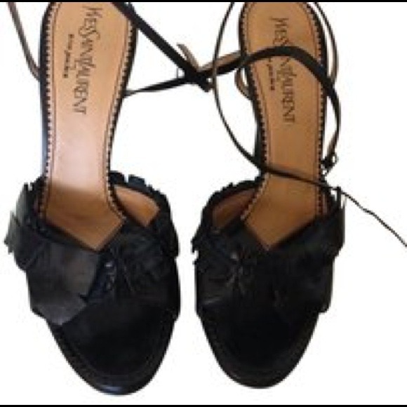 YSL Yves Saint Laurent Black Sandals