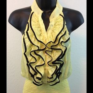 🚫Sold🚫Pre-Loved Aggie Yellow Ruffle Blouse