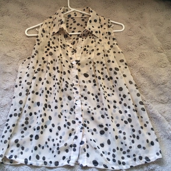 Polkadot button up tank