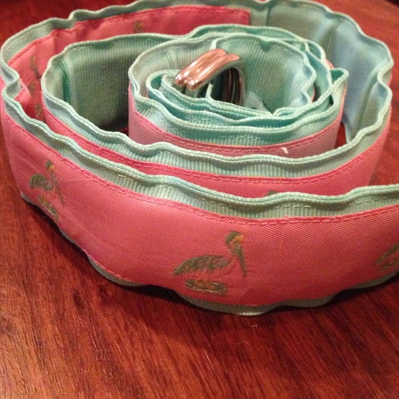 Eliza B pink and turq pelican belt