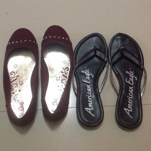 Studded burgundy flat and sandal
