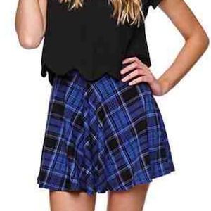 LA Hearts plaid skater skirt