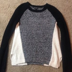 Express black and white contrast sweater