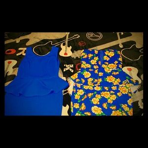 Flowery dress & blues dress