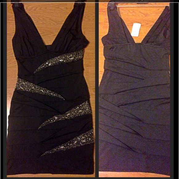 New Yearâs Eve Black bodycon dress with bead details⨠- Picture 2 of 4
